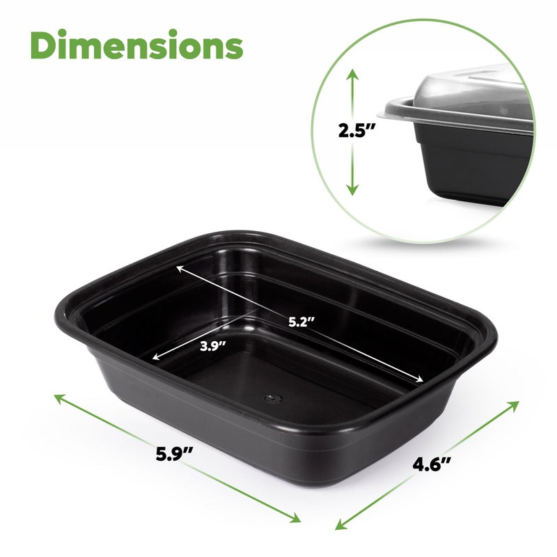 GUSTO [12 oz - 50 Count 1-Compartment Meal Prep Containers with Lids â€“ Reusable, Microwaveable, Dishwasher & Freezer Safe, BPA-Free Food Storage Boxes for Portion Control (Formerly Comfy Package) - Image 2